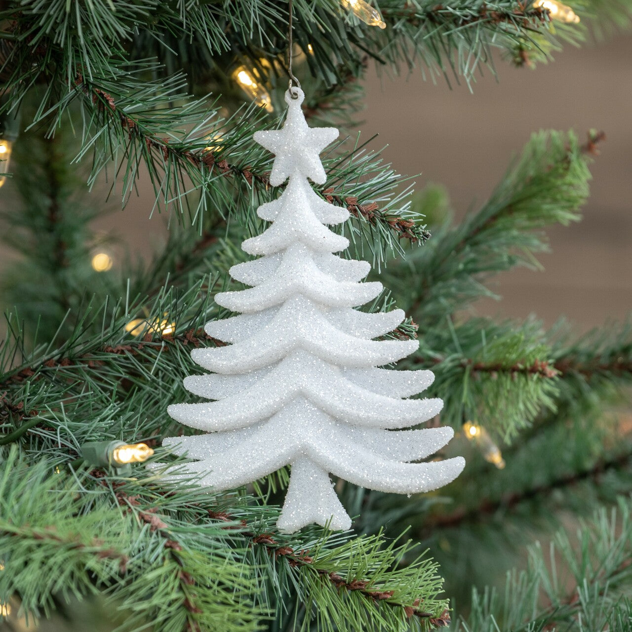 Set of 4 White Tree Ornaments