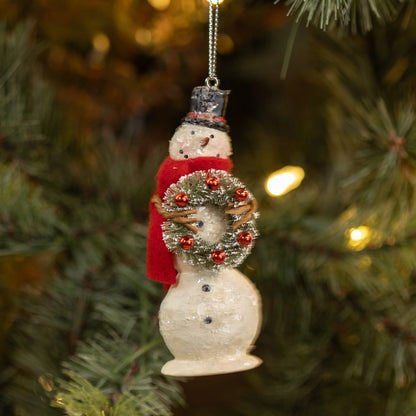 Bead Wreath Snowman Ornament