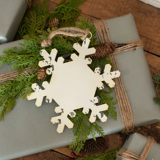 White Metal Snowflake Ornament