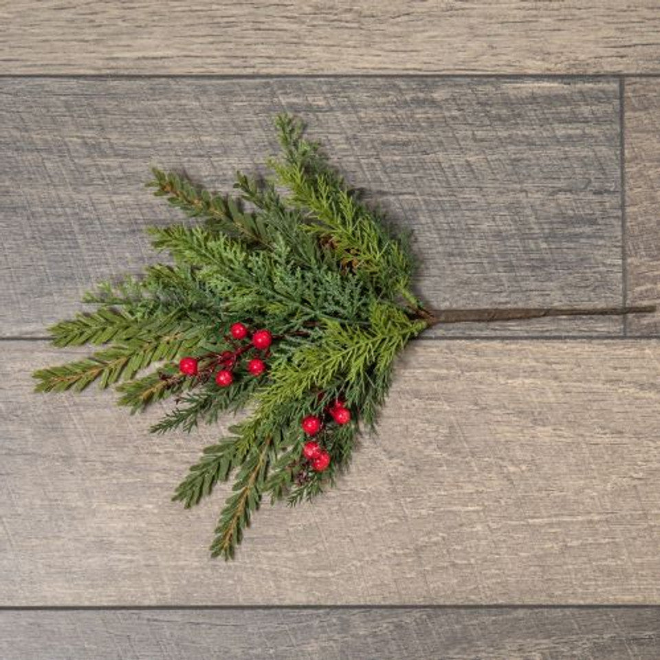 Tree Pick Green & Red Mixed Berry Christmas Tree Pick – The White Christmas Co