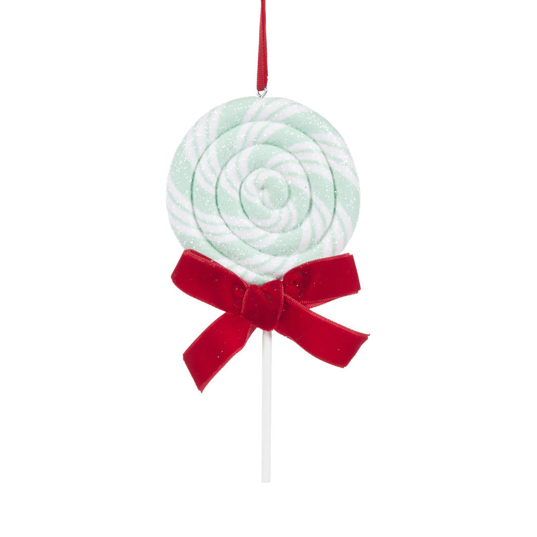 Mint and White Swirl Hanging Lollipop