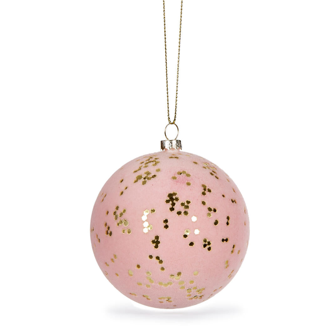 Pink Velvet Speckle Christmas Bauble