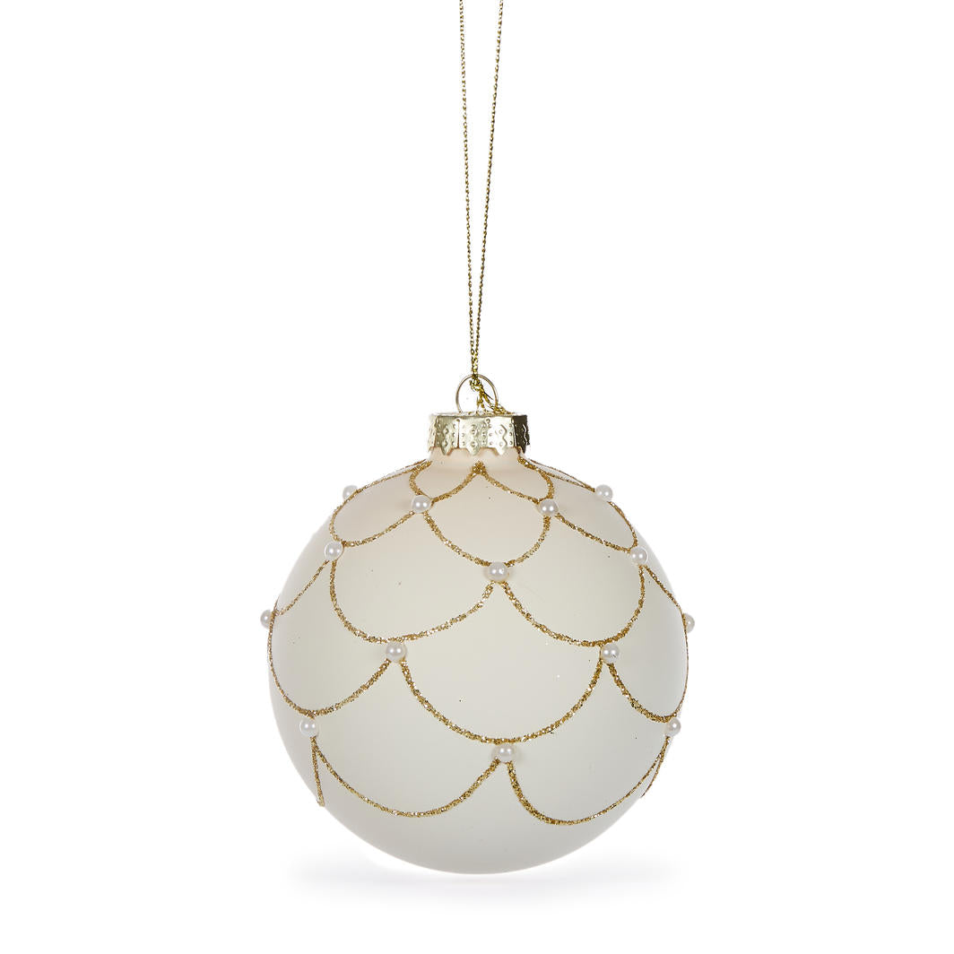 Scalloped Deco Bauble with Pearls