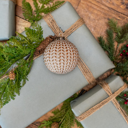 Taupe & Gold Braided Ornament