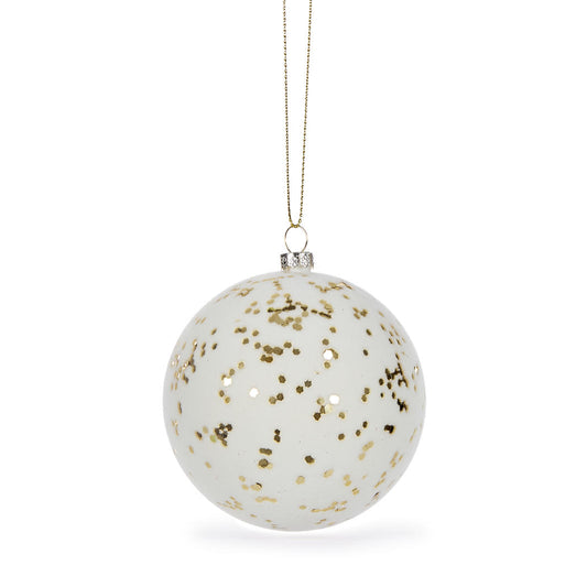 White Velvet Speckle Bauble