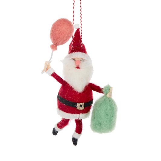 Wool Santa with Balloon